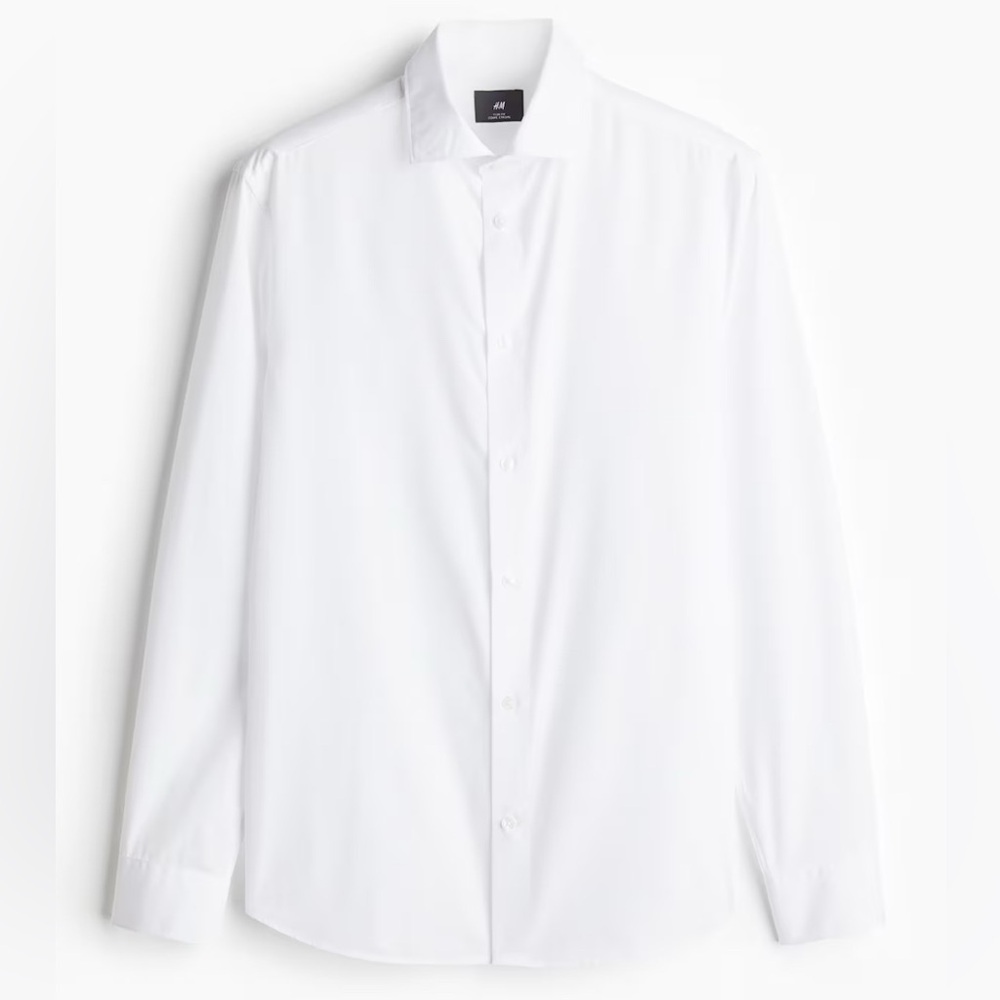 H&M SLIM FIT EASY-IRON White Button Down Shirt